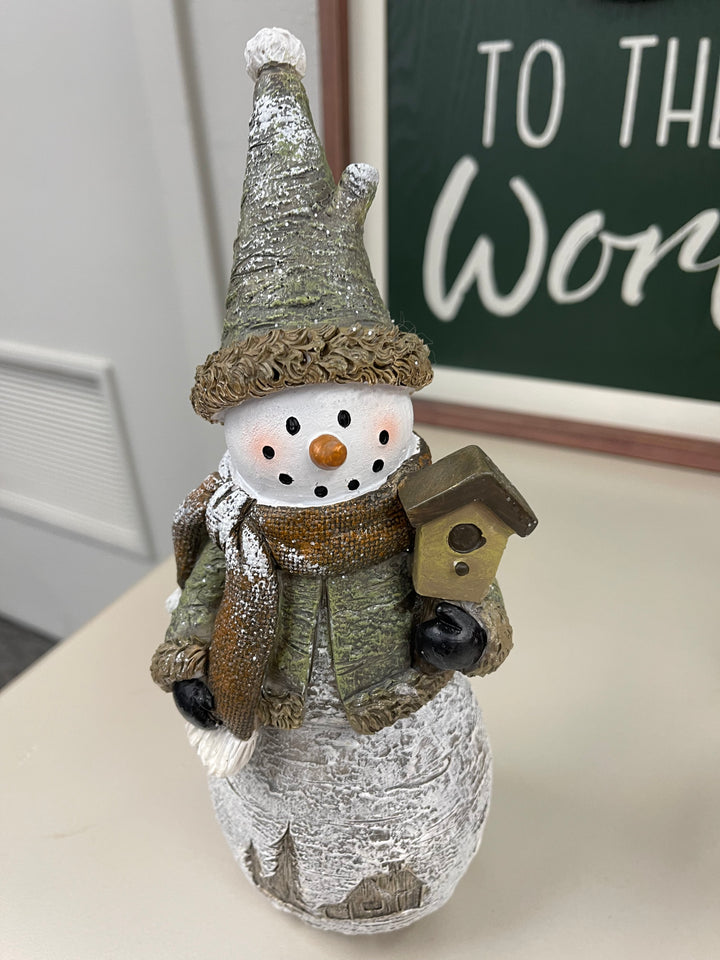 Rustic Snowman with Pointy Hat