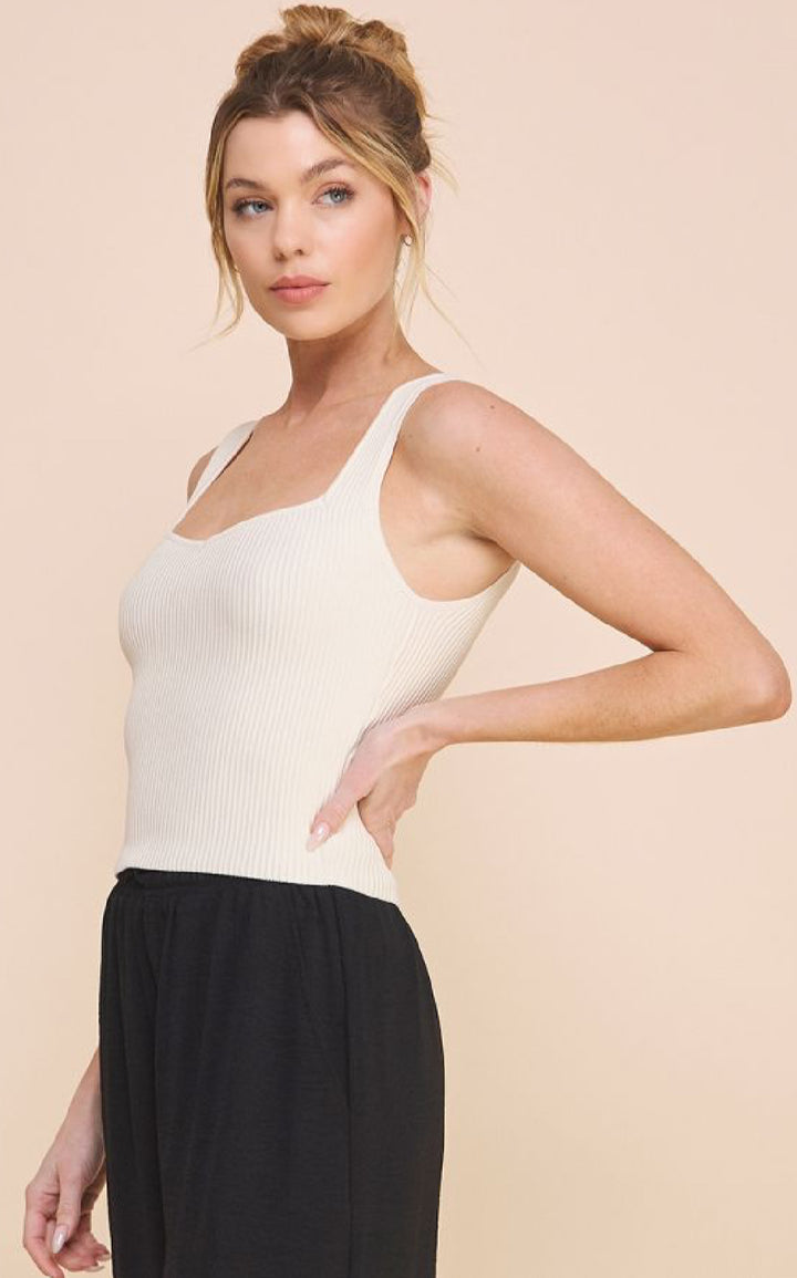 Rose Ribbed Tank