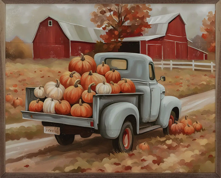 Kendrick Home Pumpkin Harvest Truck 20x16