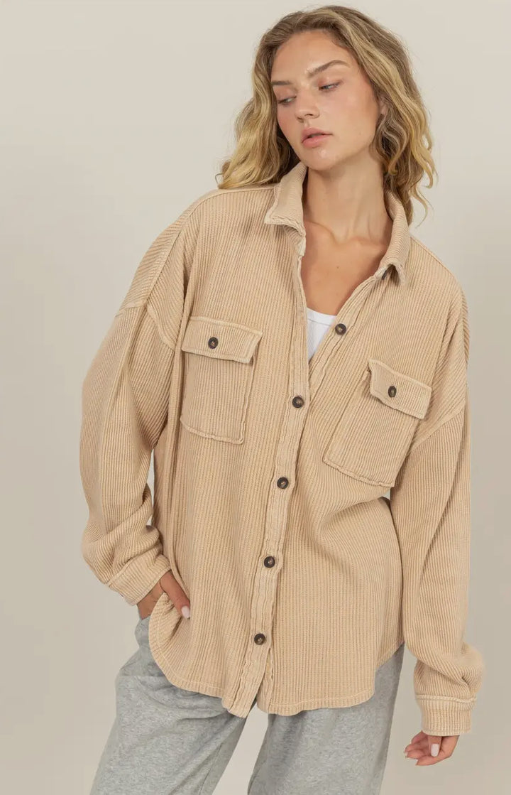 Waffle Oversized Shacket