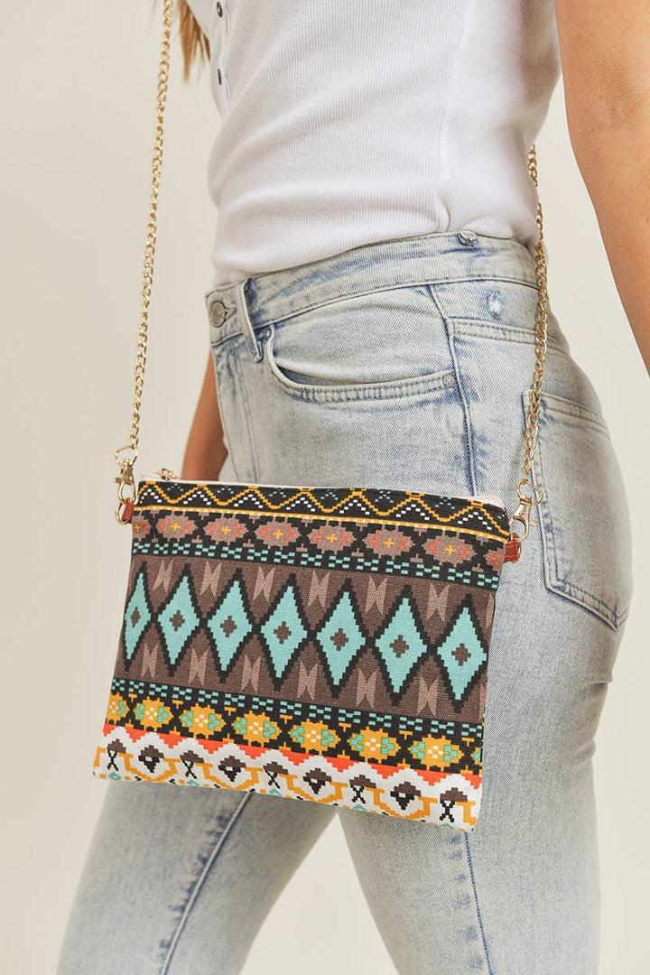 Aztec Crossbody & Wristlet Bag